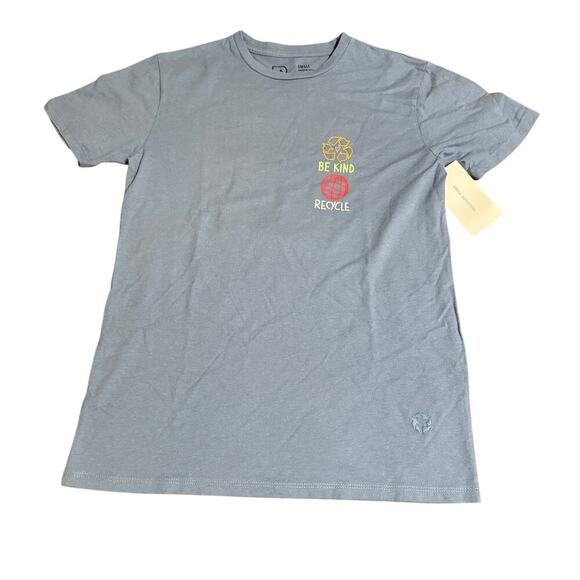 NWT Re Purpose UO Women Short Sleeve‎ Blue T-Shirt Be Kind Recycle Crew Neck - Picture 2 of 7